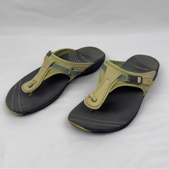 Merrell Shoes - Merrell Women’s Pansy Citrus Thong Flip Flop Walking Sandals Green Gray US 7